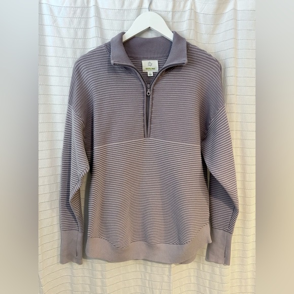 aerie Tops - Aerie Offline Ribbed Lavender Quarter Zip Sweatshirt Size Medium
